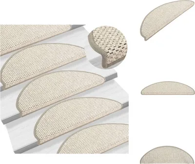 Zdjęcie produktu dla vidaXL Maty na schody samoprzylepne sizalowe 15 szt. 65x21x4cm beżowe - Maty na schody