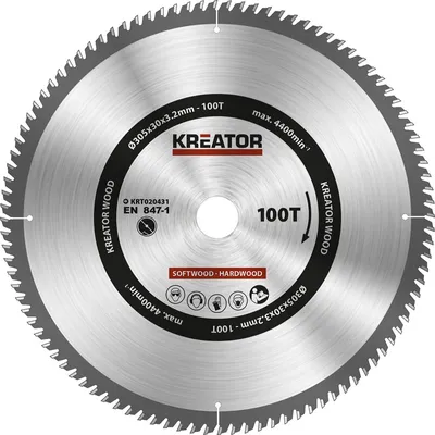 Produktbild von Kreissägeblatt Ø 305 x 30 x 3,2 mm 100 Zähne Holzsägeblatt + 3 Reduzierringe
