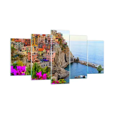 Produktbild von Bilder auf glas - Italien küste felsen landschaft - 160x85cm - Glasbilder - Wandbilder - Kunstdruck - zum Aufhängen bereit - Wanddekoration aus Glas - Glas Bilder - Wandbild auf Glas - GEA160x85-2684
