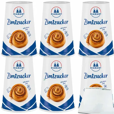 Produktbild von Diamant Zimtzucker mit echtem Zimt 6er Pack (6x200g Streuer) + usy Block