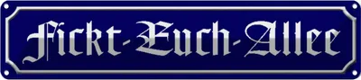 Image de vianmo Plaque en tôle 10x46 cm Fickt-Euch-Allee lustig
