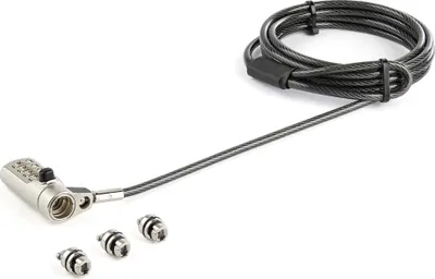 Image de StarTech.com Antivol pour ordinateur portable avec câble de 2 m (pour K-Slot, Nano, Wedge Slot, câble en acier, serrure à combinaison à 4 chiffres, câble antivol)
