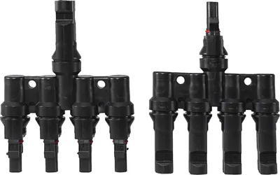 Produktbild von 1 Paar T-Stecker 4-fach Abzweigbuchse Abzweigverbinder T-Abzweig Solarpanel Stecker