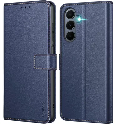Immagine prodotto di Custodia a libro in ecopelle blu scuro per Samsung Galaxy A16 4G/5G, con scomparti per carte e funzione stand