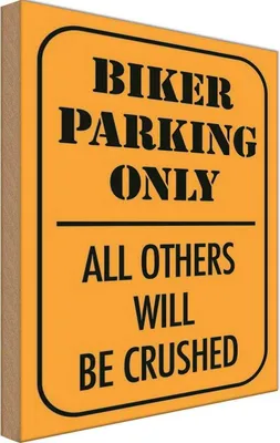 Produktbild von vianmo Holzschild 18x12 cm Biker parking only all others Parkplatzschild