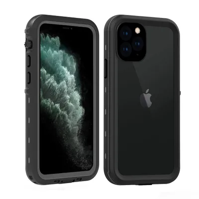 Immagine prodotto di custodia impermeabile per iPhone 11 Pro Max, IP68 360 gradi Custodia protettiva completa, antiurto, antipolvere e antineve, con pellicola incorporata per iPhone 11 Pro Max Nero