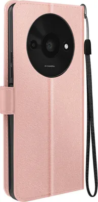 Produktbild von Mayaxess, Redmi A3 Wallet Case Standfunktion mit Handschlaufe, Champagnerrosa