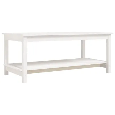 Produktbild von Couchtisch Weiß 110x55x45 cm Massivholz Kiefer