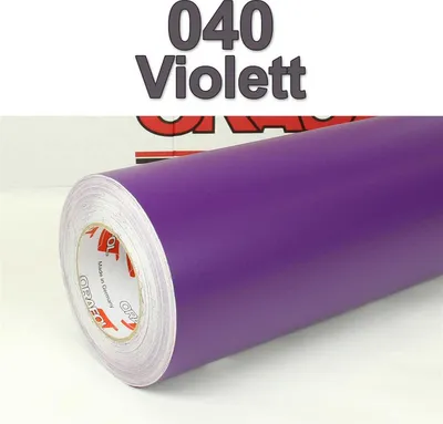 Produktbild von (6,65€/m²) Oracal® Möbelfolie 040 Violett Matt 63 cm Breite Laufmeterware selbstklebende Folie Plotterfolie Klebe Folie Oracal 631 matte Küchenfolie