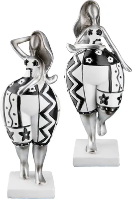 Immagine prodotto di GILDE Figur, "Aurora", Fraumotiv, Kunstharz, silberfarben, weiß, , 2 Stück wie abgebildet, L. 5 cm, B. 6,5 cm, H. 15,5 cm 51517