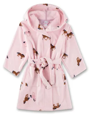 Image de Peignoir pour fille Sanetta, couleur rose, motif cheval, taille 98