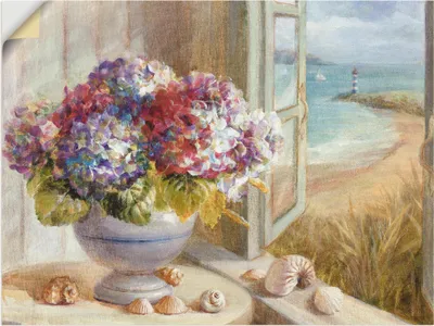 Produktbild von ARTland Wandbild, selbstklebend Küsten Hortensie Größe: 40x30 cm