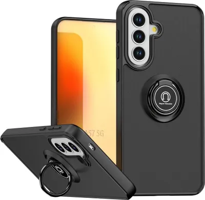 Immagine prodotto di Custodia protettiva per Samsung Galaxy A57 5G serie Q Shadow in TPU + anello in PC, colore nero