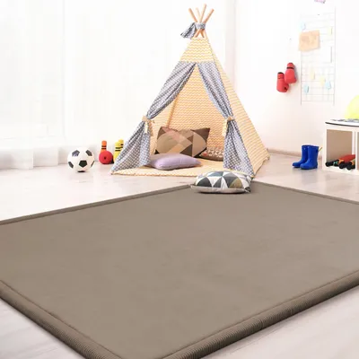 Produktbild von TT Home Krabbelmatte Babyzimmer Teppich Spielmatte Kinder Unifarben Rutschfest Flauschig Größe 160x220 cm