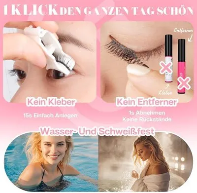 Produktbild von Weiche Magnetische Wimpern 1 Paar Magnet Wimpern Mit Zange Magnetic Lashes Natürlicher Look Wimpern Magnetisch Kein Kleber Erforderlich Einfach Zu Tragen Und Zu Entfernen (MAH2)