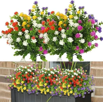 Immagine prodotto di Fiori artificiali - Aspetto realistico - Piante artificiali - Resistenti ai raggi UV - 10 confezioni - Adatti per interni ed esterni - Disponibili in vari colori