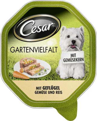 Produktbild von Cesar Schale 14x150g | Gartenvielfalt mit Geflügel & Gemüse & Reis