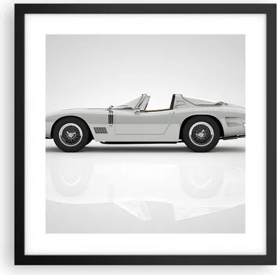 Produktbild von Gerahmtes Poster - Schwarzer Rahmen - Sportlich Auto Vintage - 40x40 cm - Wand Bild - Wanddeko - Wandbilder - Kunstposter - Wandposter - Bilderrahmen - Bilder - Kunstdruck - P2BAC40x40-4872