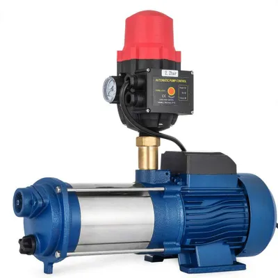 Image de Pompe centrifuge Pompe à eau 2500w acier inoxydable 66.7 l / min Pompe à jet Pompe de jardin + interrupteur Pressostat 4000L/H