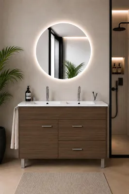 ORIGEN BATH SAMOS Badmöbel mit Doppelwaschbecken 120x45 cm, Tea-Esche