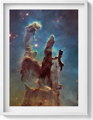 Produktbild von Foto NASA Kosmos– Wandbild mit Rahmen – Gerahmtes Bild  – Wanddekoration – 60x80 cm –  Weiß Rahmen