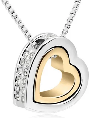 Produktbild von Kette Herz Silber Gold aus Messing Damen