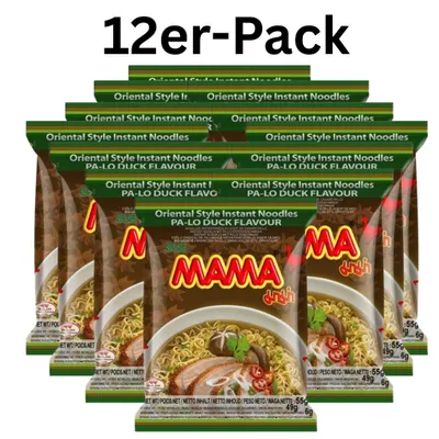 Produktbild von 12er-Pack MAMA Instantnudeln Pa-Lo Ente 55g