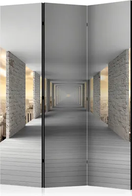 Produktbild von 3-teiliger Doppelseitiger Vlies Paravent - Skyward Corridor 135x172 cm 3D c-C-0005-z-b