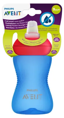 Zdjęcie produktu dla Philips AVENT - SCF802/01 Kubek z miękkim, odpornym na gryzienie ustnikiem, Butelka do picia, 9 mies., Niebieski, Czerwony, Chłopiec, Wieczko typu twist-on, Indonezja