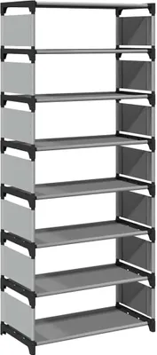 Image de Étagère à chaussures 8 niveaux gris 54x28x124cm tissu non-tissé