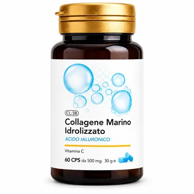 Productafbeelding van CL-38 – Voedingssupplement met Gehydrolyseerd Marien Collageen, Hyaluronzuur en Vitamine C – 60 Capsules