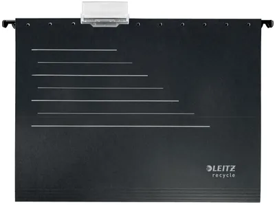 Image de Dossier suspendu Leitz Recycle, DIN A4, noir, fond en V de 15 mm, contient 150 feuilles (80 g/m²)