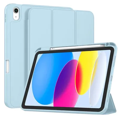 Produktbild von Techsuit Flex Trifold Tablet-Hülle mit Pencil-Halter für Apple iPad 2022 - Hellblau