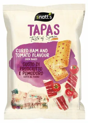 Produktbild von Snatt's TAPAS Brotsnack mit Schinken & Tomate 120 g