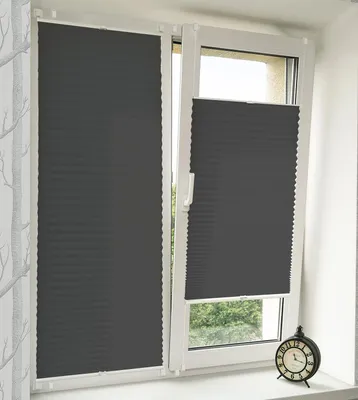 Productafbeelding van Plissé gordijn zonder boren, 115x120 cm, antraciet