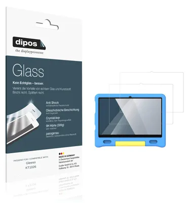 Produktbild von 2x Schutzfolie für Gleeso KT1026 - Anti-Shock 9H Folie dipos Glass Kunststoffglas