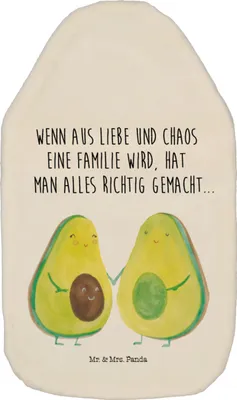 Produktbild von Mr. & Mrs. Panda Wärmflasche Avocado Pärchen - Weiß - Geschenk, Gesund, Liebe, Hochzeit, Geburt, Wärmeflasche, naturkautschuk, Wärmekissen, mit Bezug, Wärmflaschen