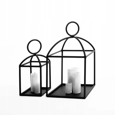 Produktbild von Kapaga | Set aus quadratischen Laternen aus Stahl | Elegante Gartenbeleuchtung | Wetterfeste Laternen für Garten, Terrasse und Balkon