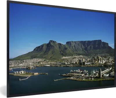 Produktbild von MuchoWow® Gerahmtes Poster Kapstadt mit dem Tafelberg im Hintergrund 90x60 cm - Poster mit Schwarzem Bilderrahmen Wandposter Rahmen Foto Bilder - Fotorahmen - Foto-Plakat