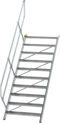 Image de Escalier 45° largeur de marche 1000 mm 10 marches aluminium strié