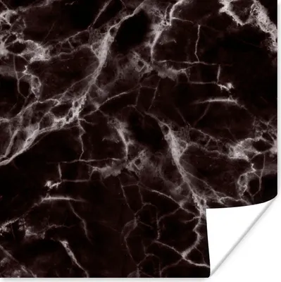 Produktbild von MuchoWow® Poster Marmor - Chic - Schwarz 75x75 cm - Wand Dekoration