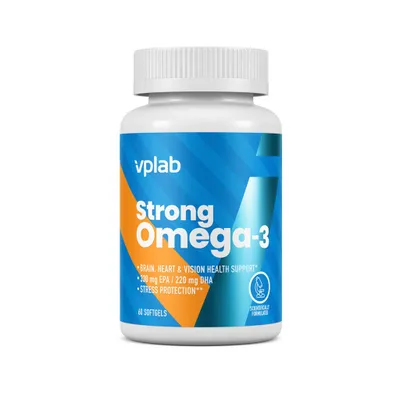 Produktbild von VPLab Omega 3 60 Weichkapseln Fischöl EPA DHA Vitamin E für Gelenke und Haut