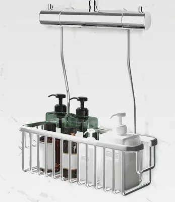 Produktbild von Duschablage ohne Bohren, Duschregal zum Hängen, Shampoo-Halterung, Aufhängen für Badezimmer