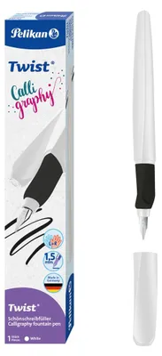 Obrázek produktu pro Pelikan 824590, Bílá, Na náplně, Modrá, Nerezová ocel, Pro praváky i leváky, Krabice