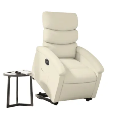 Image de Fauteuil relax électrique releveur 92 x 70 x 99 cm Similicuir Crème