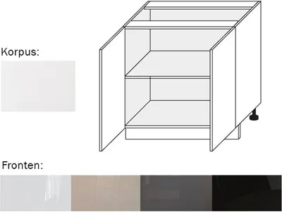 Immagine prodotto di Base (EST-DE/80) 2 porte 80 cm in acrilico opaco bianco perla Colore frontale selezionabile