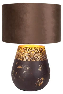 Produktbild von Tischleuchten - Tischleuchte tabak "BRONCO" D: 26 cm, Tischlampe im Natural Style, aus Keramik in tabak, 39 cm hoch, Ø 26 cm, E27-Fassung – Schnurschalter
