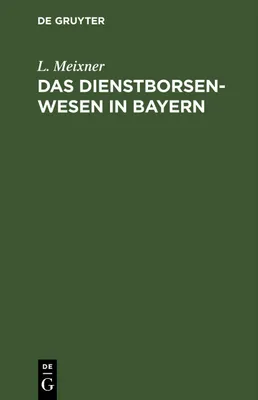 Produktbild von Das Dienstborsenwesen in Bayern