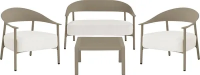 Image de Salon de jardin en métal et plastique "Céora" - 4 places - Taupe
