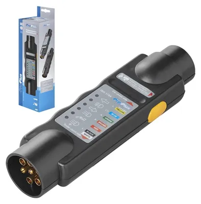 Immagine prodotto di Dispositivo di prova per l'illuminazione del rimorchio Presa per rimorchio a 7 pin 12V Dispositivo di prova per il campeggio Presa per rimorchio auto veicolo